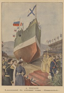 Lanzamiento del acorazado ruso Tsesarevich en Toulon